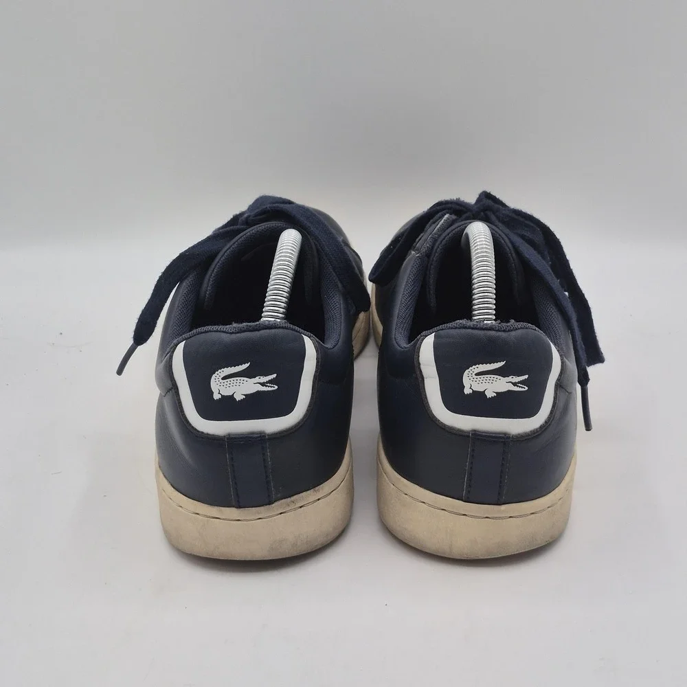 Lacoste Shoes Mens Size 10 Navy Carnaby Evo BL 1 Leather Sneakers‎ 733SPM1002003